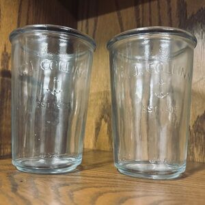 Rare Vintage I J Collins EST 1905 Anchor Hocking Glasses
